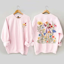 Vintage Pressed Yellow Flowers Sweatshirt