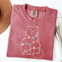 Cute Cat Mom Christmas Funny T-Shirt