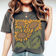 Retro Sunflower Boho Botanical T-Shirt