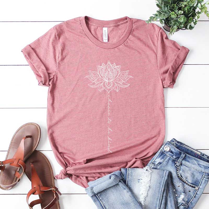 Choose To Be Kind Flower Mandala T-Shirt