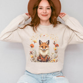 Fox Witchy Floral Woodland Animal Sweatshirt