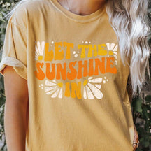 Let The Sunshine In Retro Flower T-Shirt