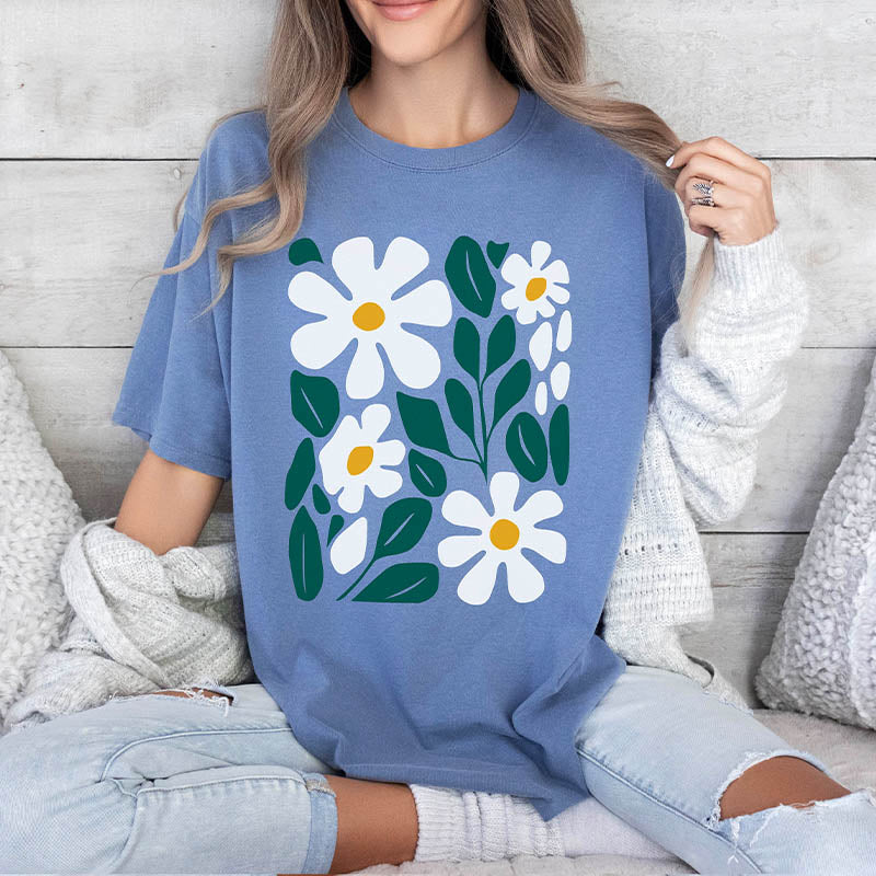 Floral Spring White Daisy T-Shirt