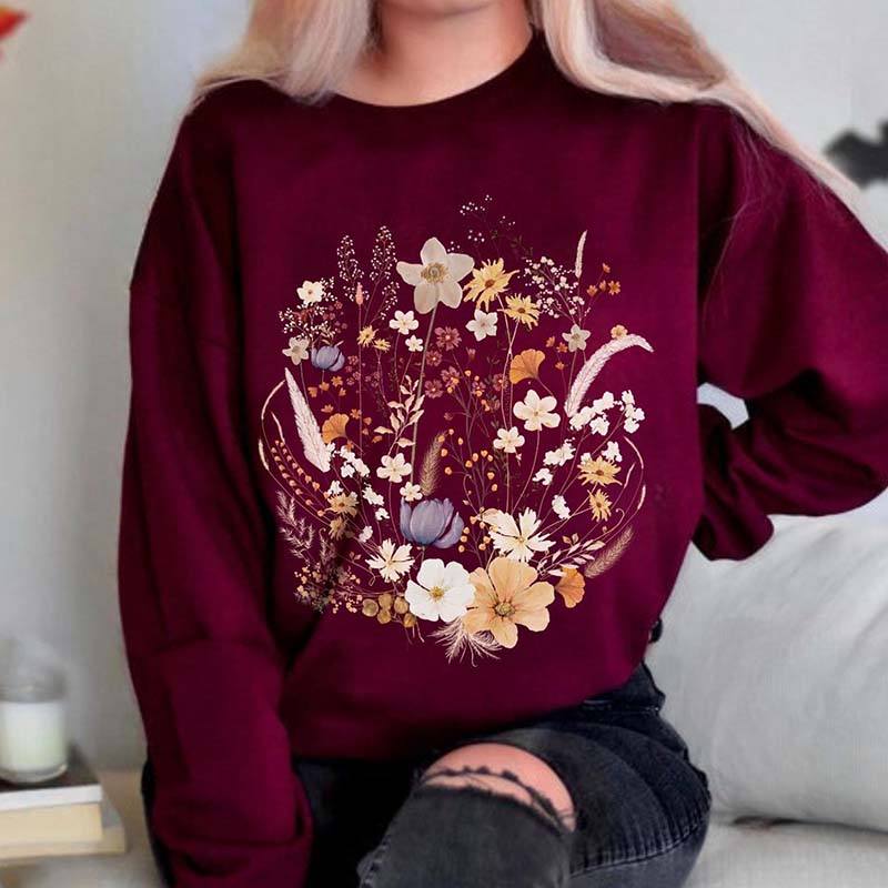 Gardening Botanical Pressed Flower Sweatshirt