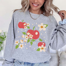 Retro Apple And Flowers Sweatshirt