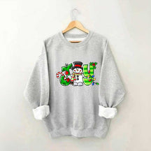 Christmas Snowman  Lights Sweatshirt