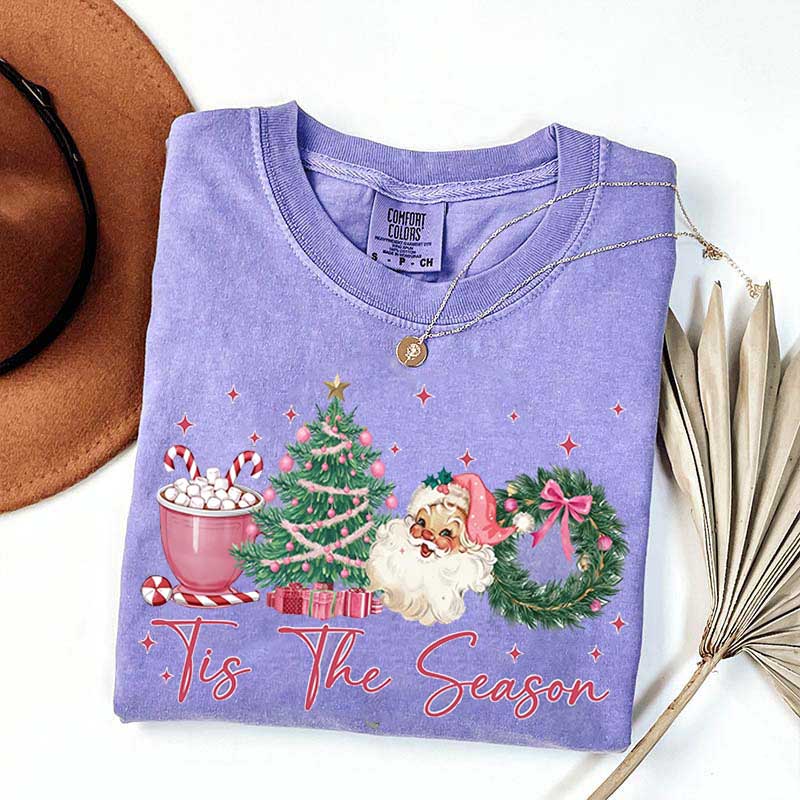 Tis The Season Retro Christmas Girly T-Shirt