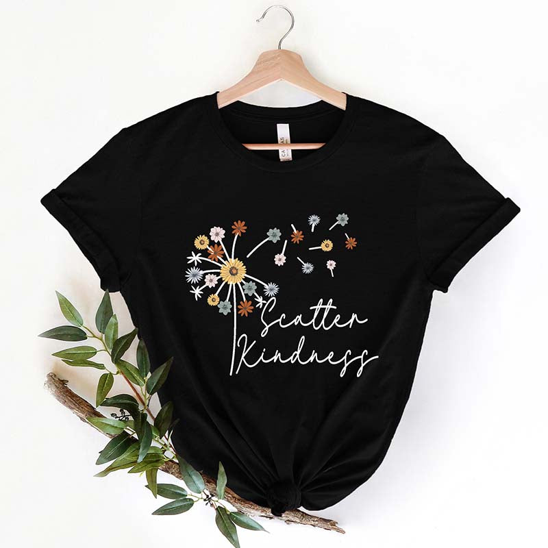 Scatter Kindness Positive Vibes Dandelion T-Shirt