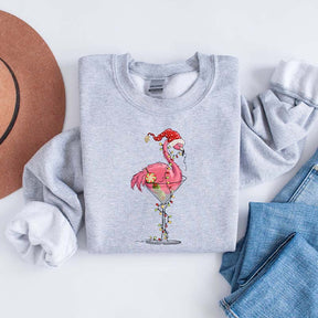 Christmas Flamingo String Lights Sweatshirt