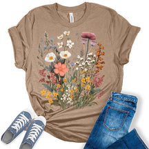 Vintage Boho Tops Wildflower Cottagecore T-Shirt