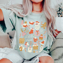 Vintage Christmas Doodles T-Shirt