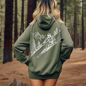 Mountain Skiing Ski Outdoorsy  Hoodie