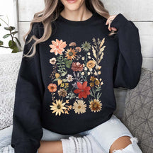 Dried Wildflower Pressed Leaves Sweatshirt