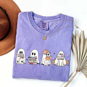 Ghosts Reading Book Fall T-Shirt