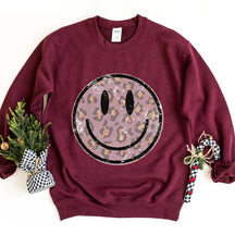 Smile Face  Leopard Sweatshirt