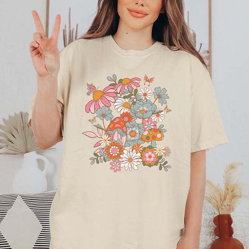 Pressed Flowers Pastel Floral Nature T-Shirt