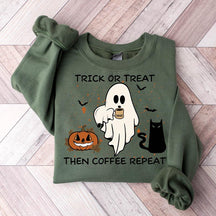 Halloween Trick or Treat Coffee Lover Sweatshirt