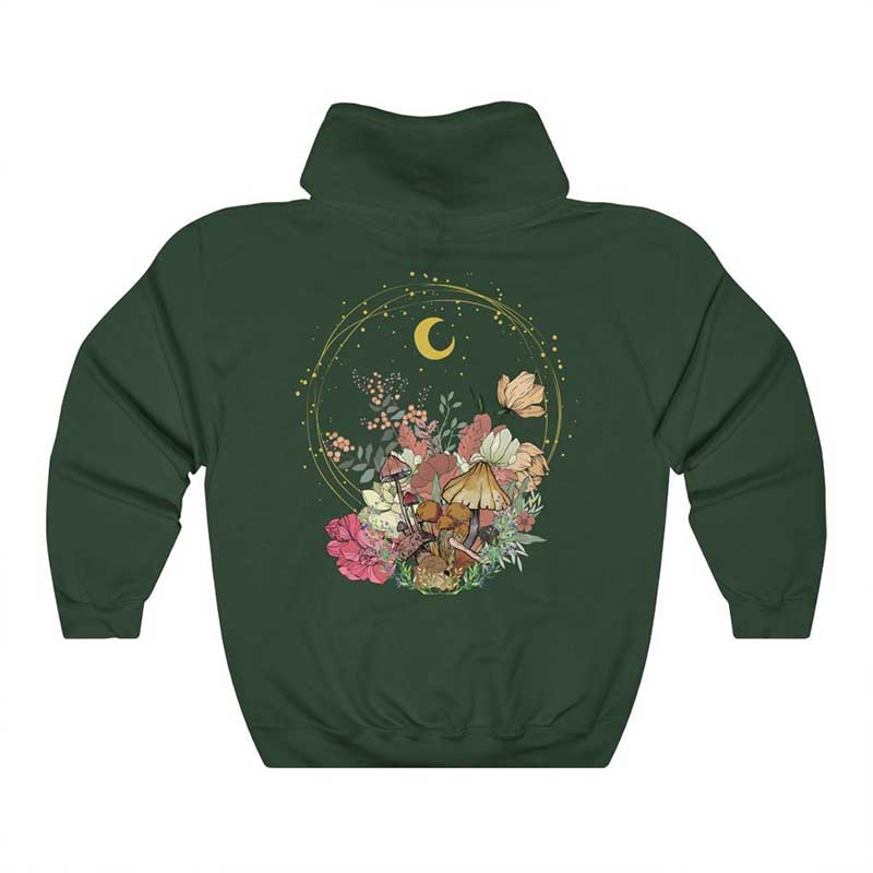 Vintage Fairy Moon Mushroom Hoodie