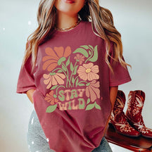 Stay Wild Boho Flower Vintage Floral T-Shirt