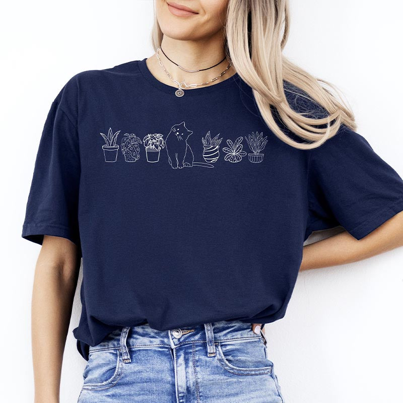 Cats and Plants Lover Gift T-Shirt