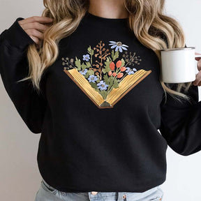 Wildflowers Book Lovers Gift Sweatshirt