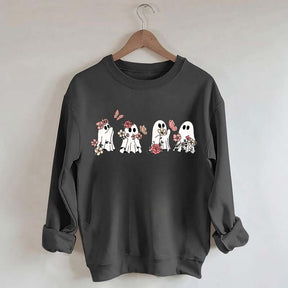 Butterfly Floral Ghosts Cute Halloween Sweatshirt