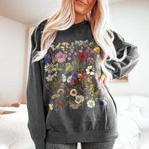 Vintage Pressed Flowers Botanical Sweatshirt