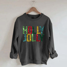 Printed Holly Jolly Sweatshirt