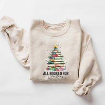 All Booked For Christmas Shirt Gift for Librarian Sweatshirt