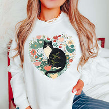 Floral Tuxedo Cat Sweatshirt