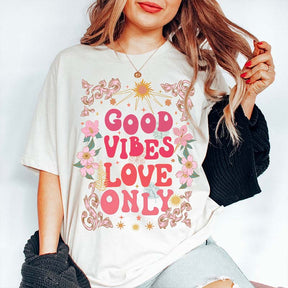 Good vibes Love Only Retro Groovy T-Shirt