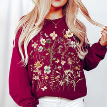 Vintage Pressed Fairycore Flowers Sweatshirt