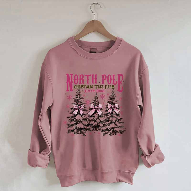 North Pole Pink Christmas Sweatshirt