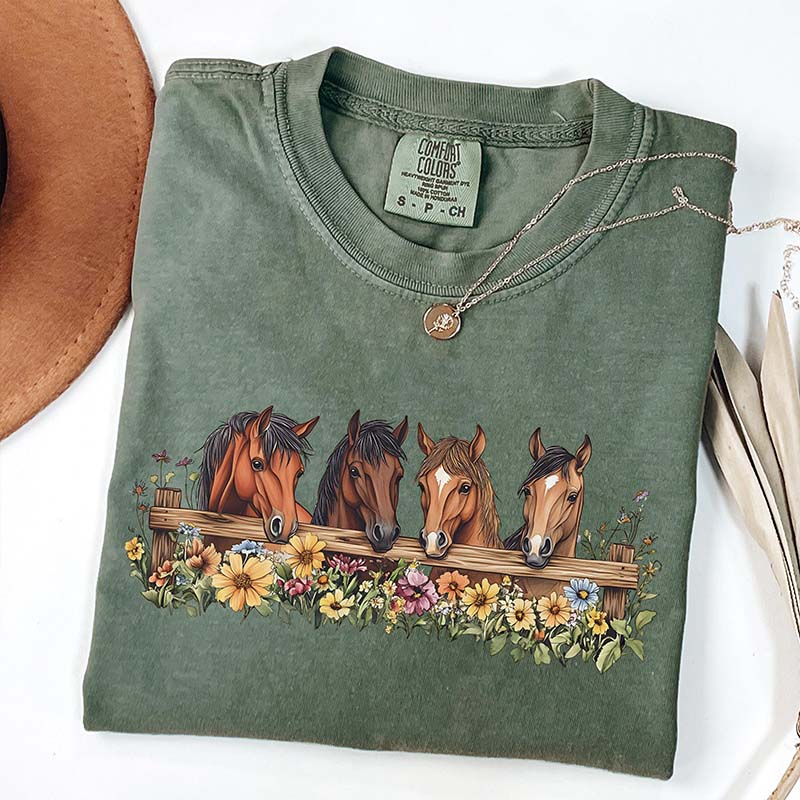 Western Horse Ranch Girl T-Shirt