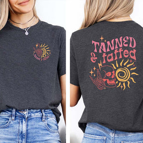 Tanned And Tatted Retro Skeleton Summer T-Shirt