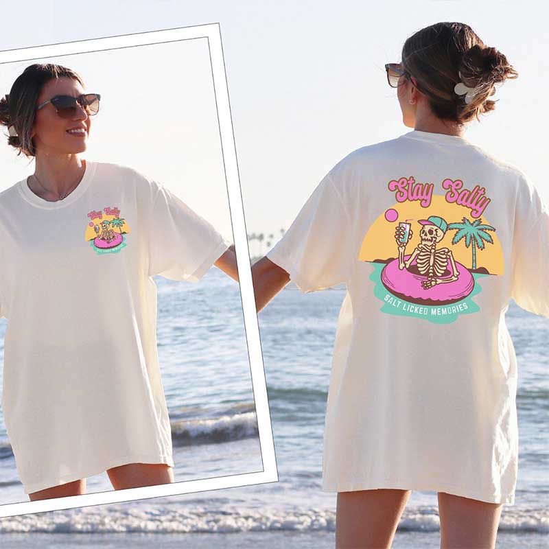 Skeleton Summer Beach Trendy T-Shirt