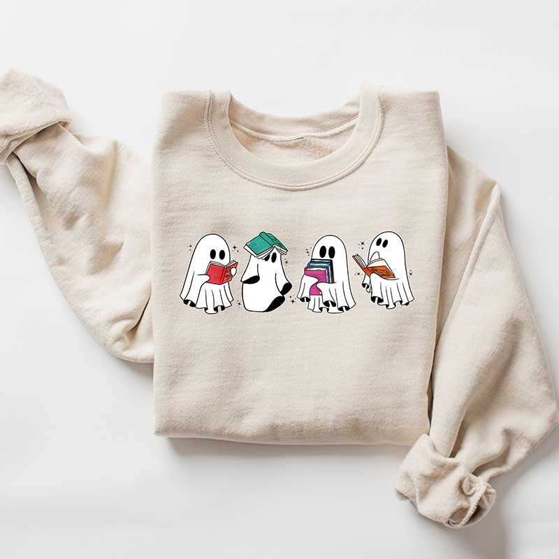 Book Reader Halloween Ghosts Sweatshirt