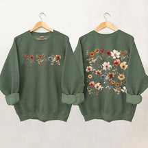 Retro Vintage Pressed Flowers Sweatshirt