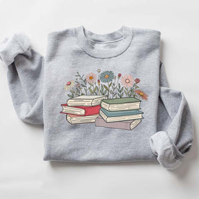 Cute Floral Book Bookworm Sweatshirt