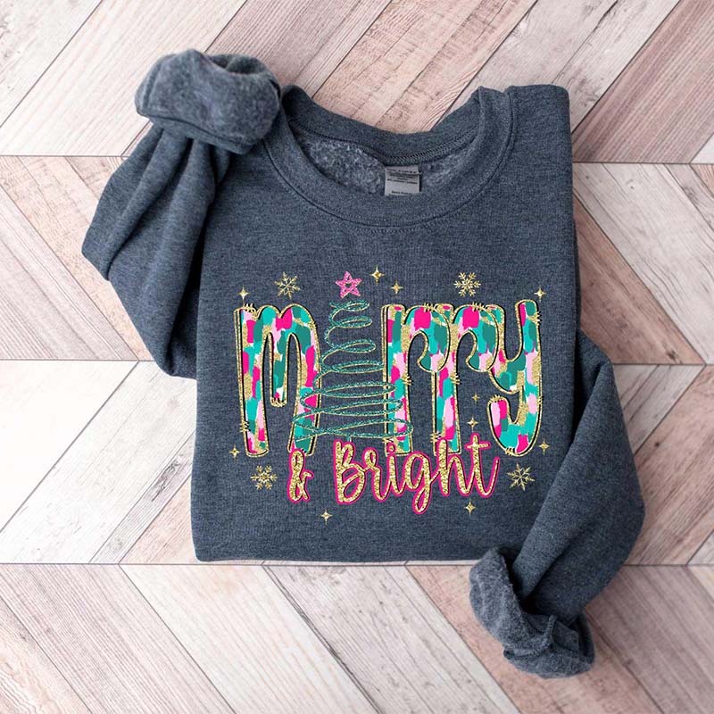 Merry And Bright Christmas Tree Sweatshirt