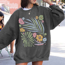 Wildflower Minimalist Boho Leaves Sweatshirt