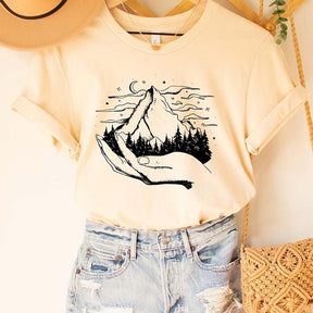 Women Adventurer Shirt Hand Drawn Mountain T-Shirt