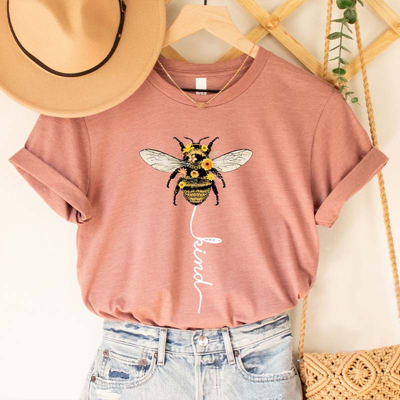 Be Kind Bee Positive Sunflowers T-shirt