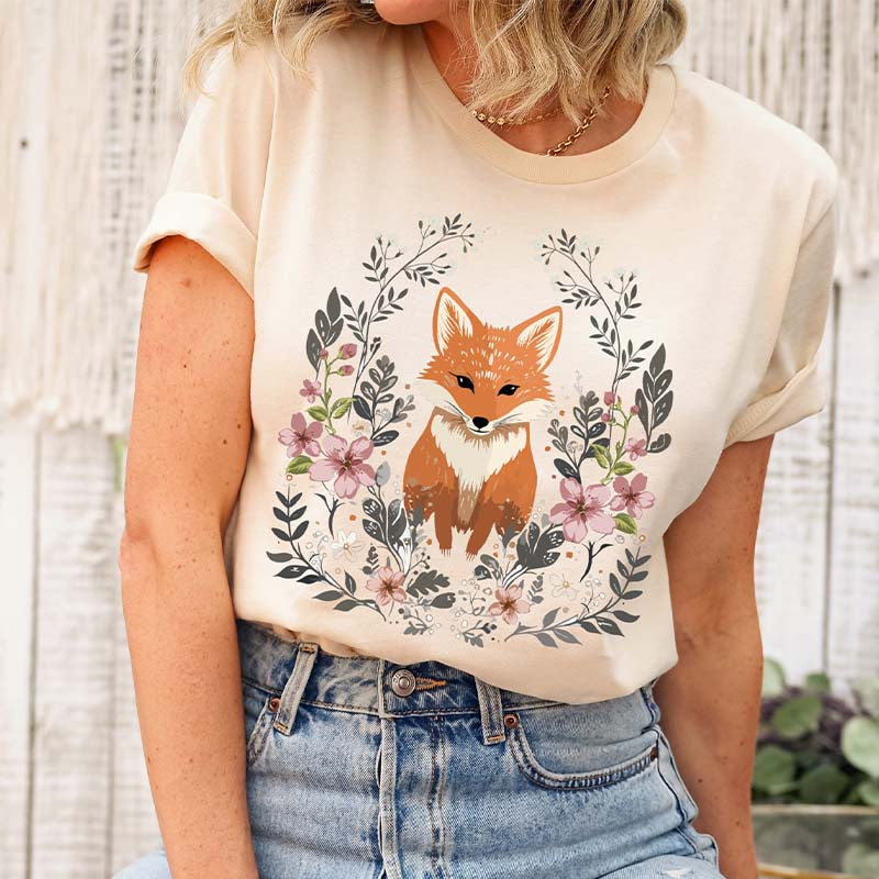 Cozy Cute Fox Wildlife Animal T-Shirt