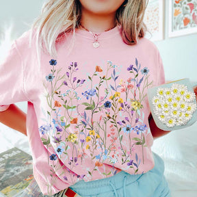 Vintage Pressed Flowers Lover Gift T-Shirt