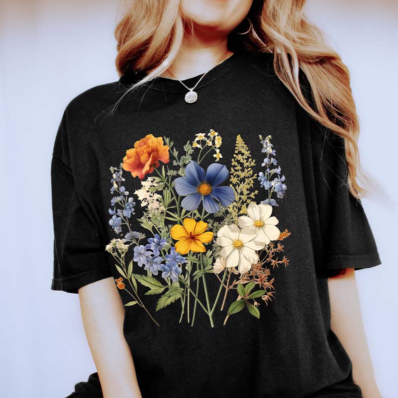 Wild Flower Minimalist Botanical T-Shirt