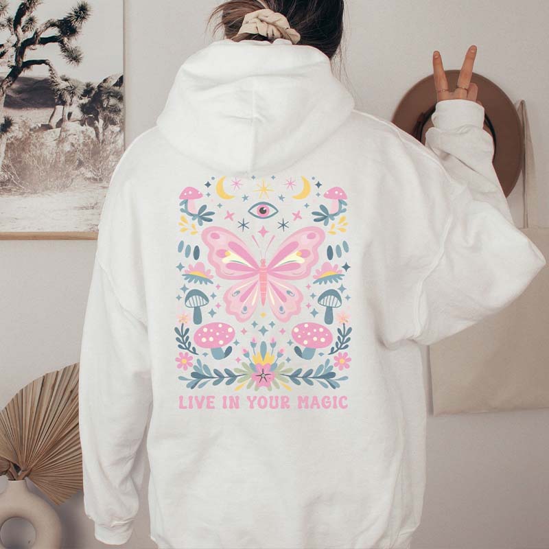 Wildflower Butterfly Inspirational Quote Hoodie