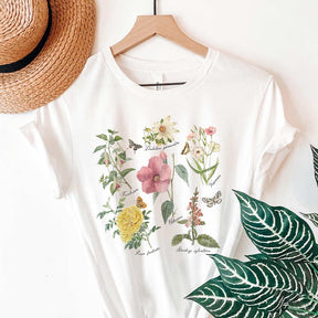 Botanical Print  Wildflower Graphic T-Shirt