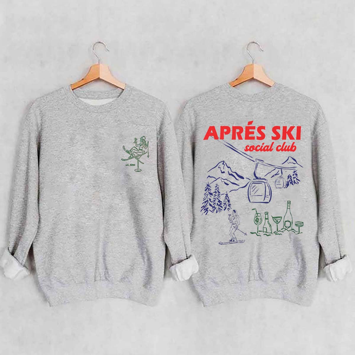 Vintage Inspired Apres Ski Social Club Sweatshirt