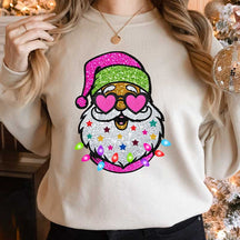 Trendy Pink Santa With Sunglasses Sweatshirt